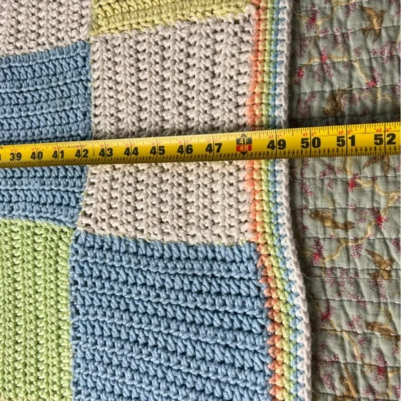 Beautiful handmade crochet square patch nursery throw lap blanket - Picture 2 of 7